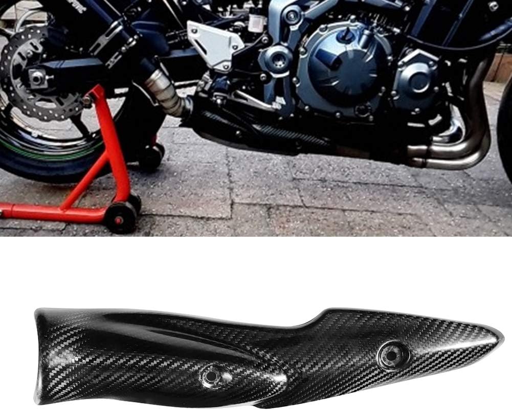VOBOR Motorrad Hitzeschild, Motorradauspuffanlage Carbon Fiber Hitzeschild Schalldämpferabdeckung Fi - Image 3