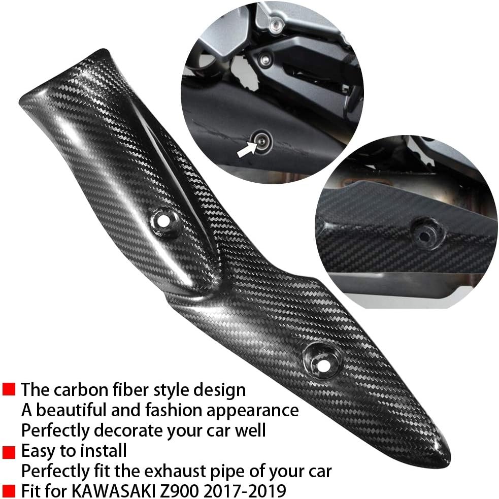VOBOR Motorrad Hitzeschild, Motorradauspuffanlage Carbon Fiber Hitzeschild Schalldämpferabdeckung Fi - Image 7