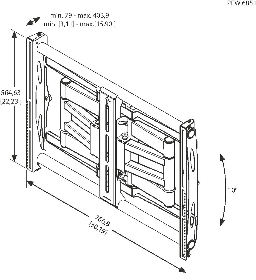 Vogel's Professional PFW 6851 TV-Wandhalterung für 107-190 cm (42-75 Zoll) Fernseher, drehbar und ne - Image 3