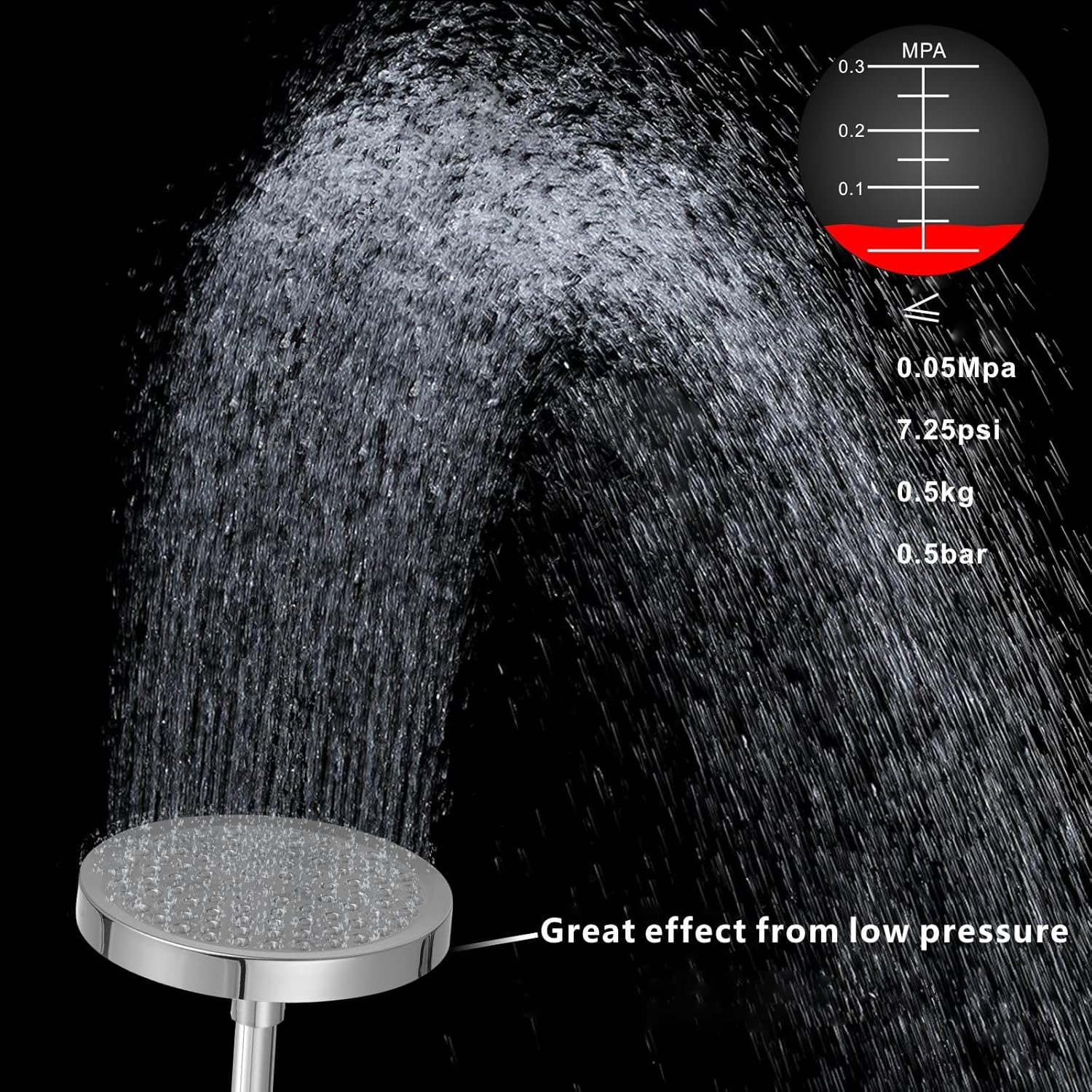 Voolan Hochdruck Regendusche, 15cm Fester Regenduschkopf, Luxuriöser Brausekopf mit Chrom-Finish, Ei - Image 2