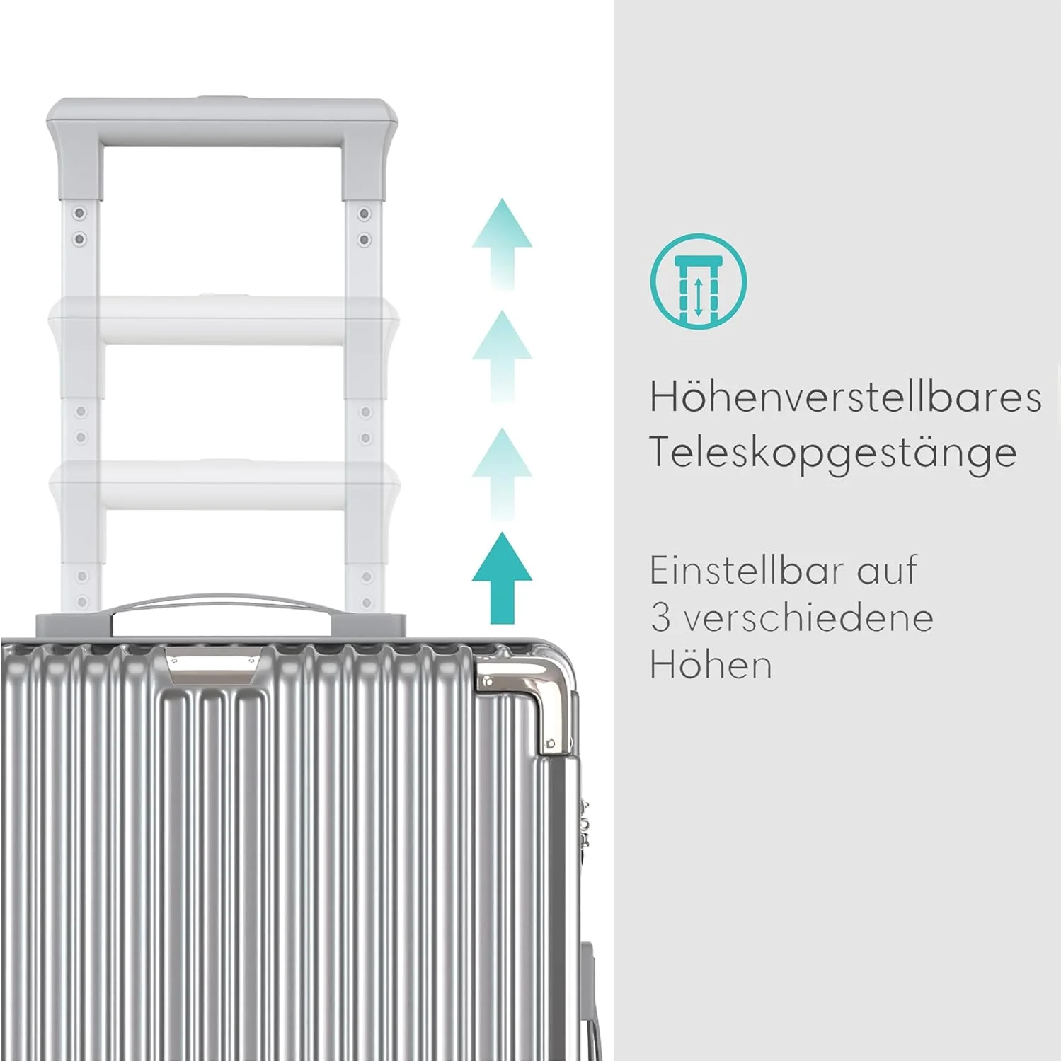 Voyagoux Koffer Handgepäck - 71L, Rollkoffer mittelgross, Hartschalenkoffer, TSA-Schloss, ABS, 4X 36 - Image 6