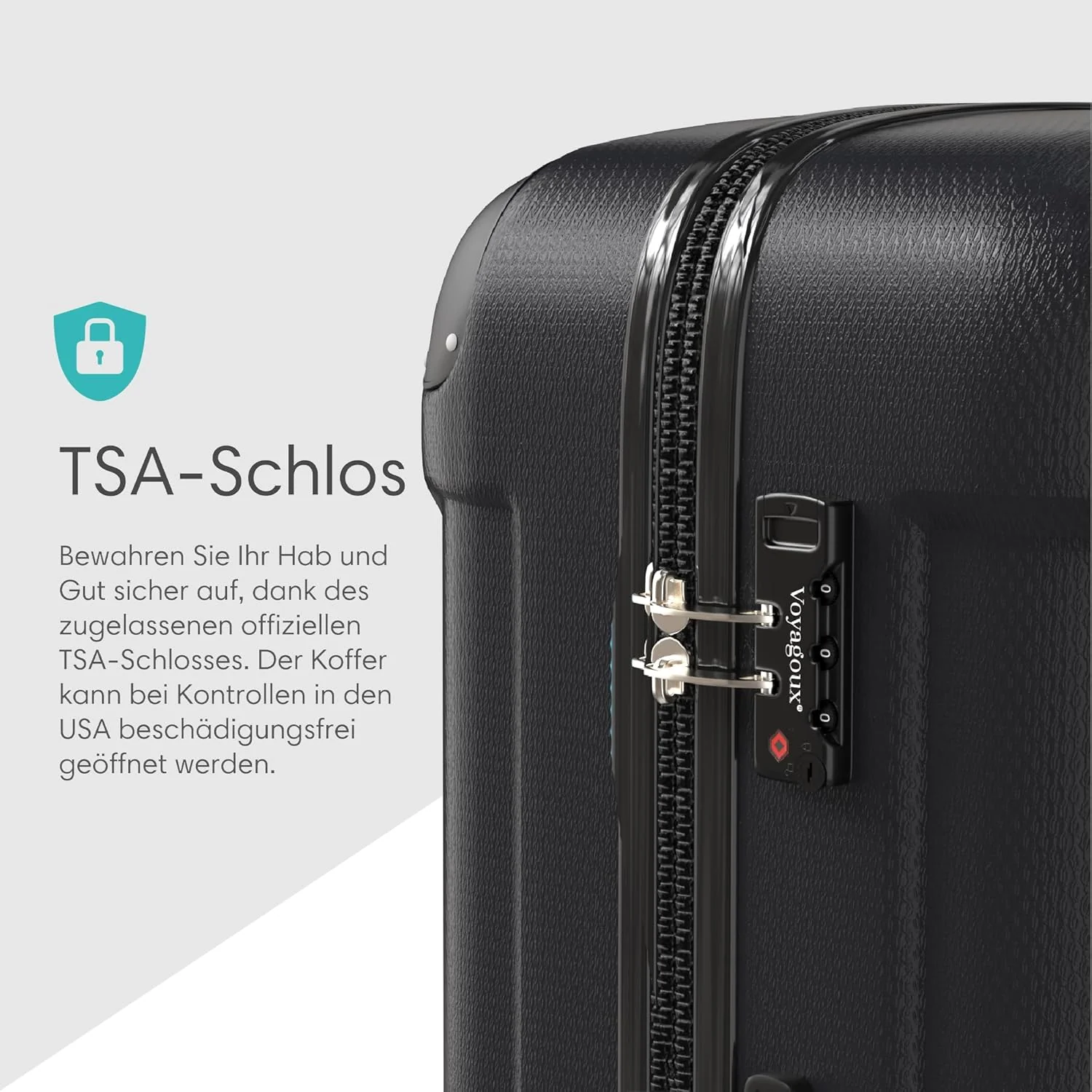 Voyagoux Kofferset 4 teilig - 14L, 35L, 72L, 115L, Hartschalenkoffer set, TSA-Schloss, ABS, 4X 360° - Image 2