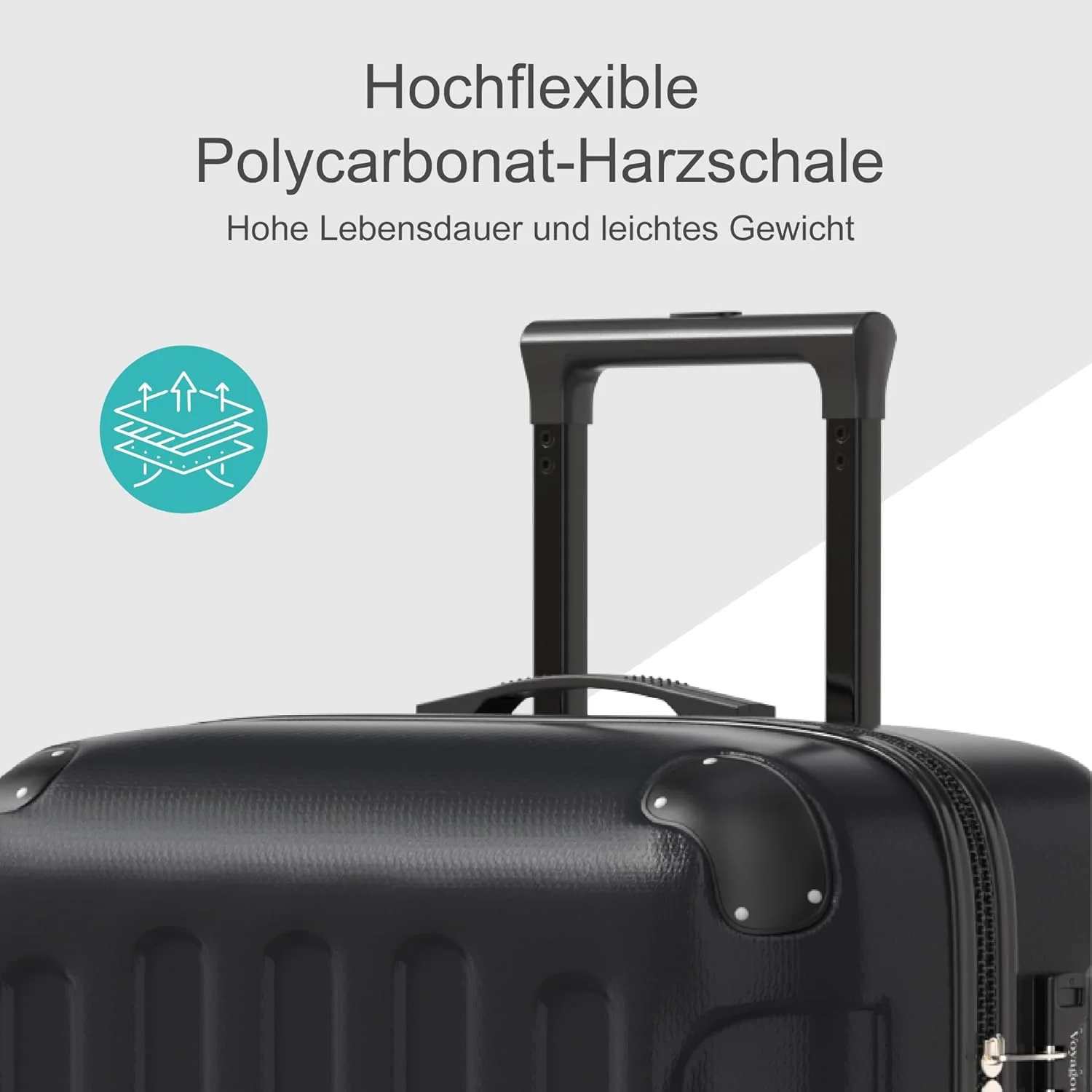 Voyagoux Kofferset 4 teilig - 14L, 35L, 72L, 115L, Hartschalenkoffer set, TSA-Schloss, ABS, 4X 360° - Image 8