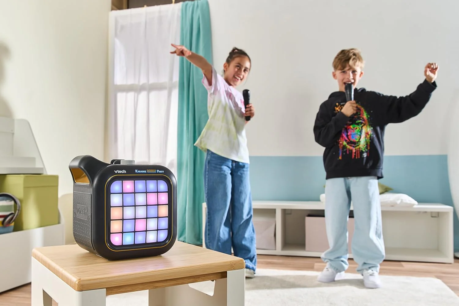 VTech Karaoke Light Party, Mikrofon für Kinder für Karaoke mit Lautsprecher, 2 kabellose Mikrofone, - Image 7