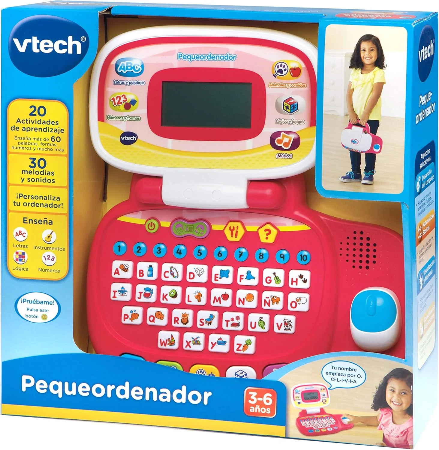 VTECH – Kleine Computer, Mehrfarbig (3480 – 155422) Sin tañosllaños Rosa, Rosa - Image 4