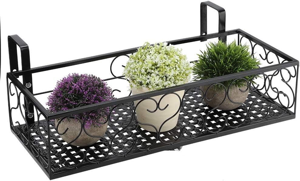 Wakects Hängendes Blumenregal, Blumentopfhalter Balkon Metall, Eisen Balkon Hängen Blume Rack Topf S - Image 2