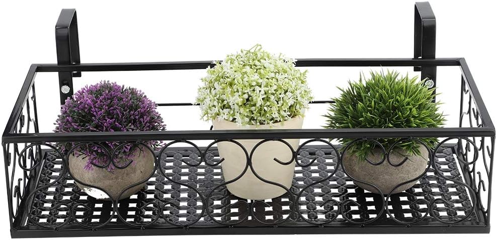 Wakects Hängendes Blumenregal, Blumentopfhalter Balkon Metall, Eisen Balkon Hängen Blume Rack Topf S - Image 5