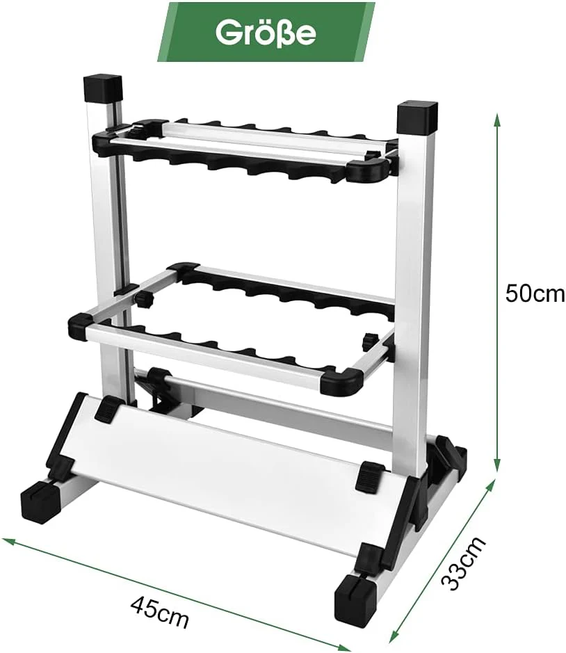 Wakects Leichter Angelrutenständer, Fishing Rod Storage Rack für 12 Ruten, 44,5 x 50 x 32,5 cm, Schw - Image 3