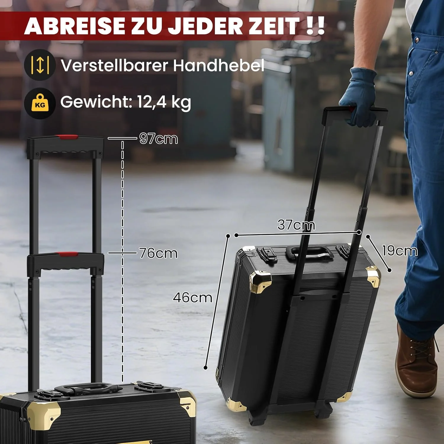 WALTER STAHL Werkzeugkoffer gefüllt 599 tlg | Werkzeugkasten | Aluminiumkoffer | Werkzeug Set | für - Image 7