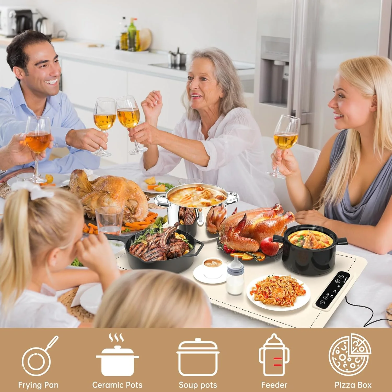 Warmhalteplatte Silikon Sicherung, Warming Plate, Elektrische Warmhalteplatte Für Speisen, DREI Temp - Image 7