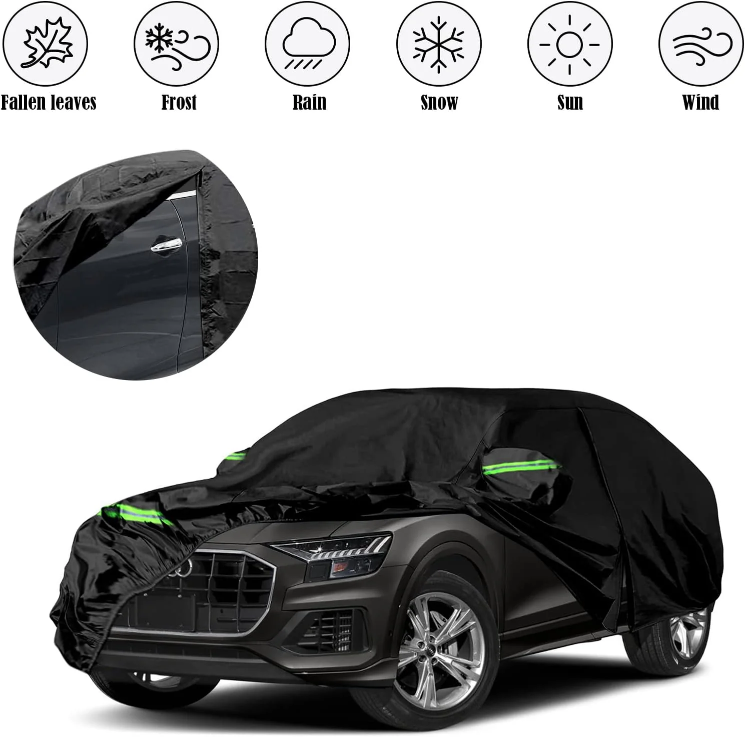 wasserdichte Autoabdeckung, Ersatz für Audi Q8/SQ8 2018–2025, 6 Schichten, Allwetter-Autoabdeckung m - Image 8