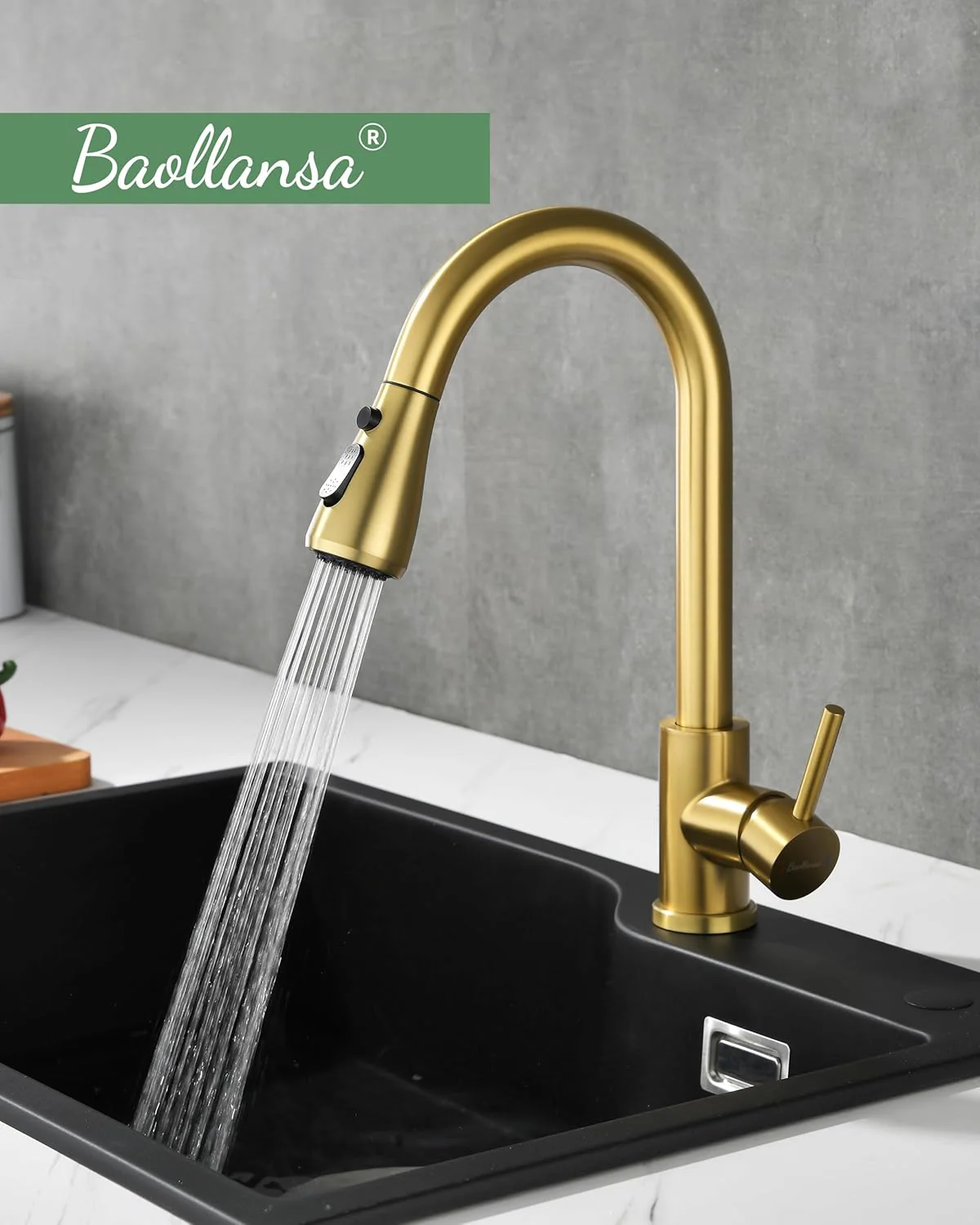 Wasserhahn Küche Ausziehbar,Hochdruck Küchenarmatur mit Herausziehbarer Brause Mischbatterie Küche m - Image 5