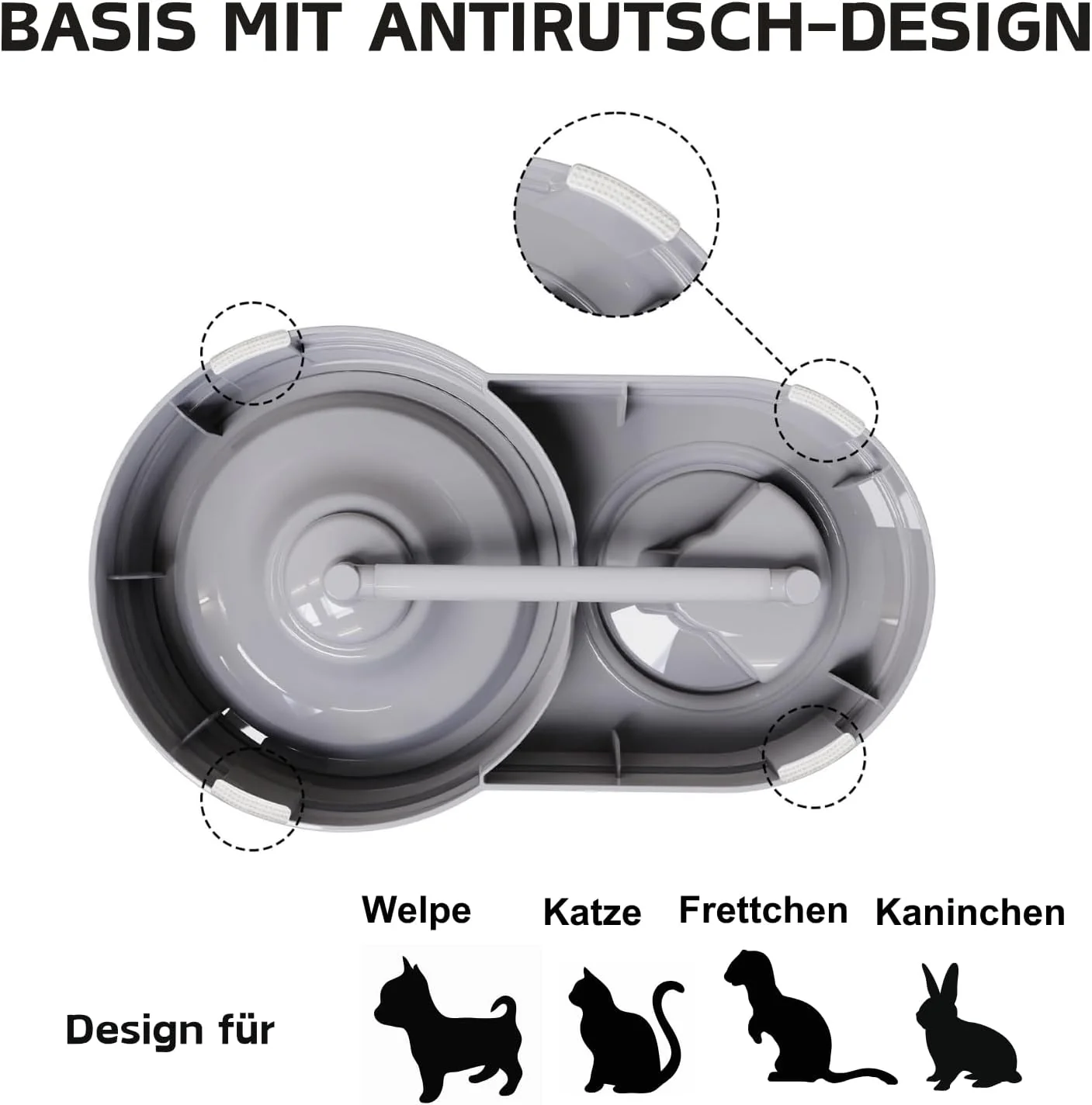 Wasserspender für Katzen und Hunde, 580 ml Automatischer Schwerkraft Haustier Trinkbrunnen mit Filte - Image 3