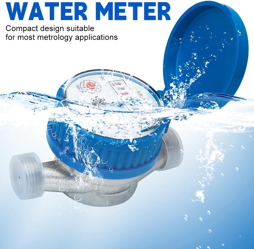 Wasserzähler Garten, 1/2 Zoll Geeicht Kalt Wasseruhr mit Schutzabdeckung und Messingverbinder, Garte - Image 6
