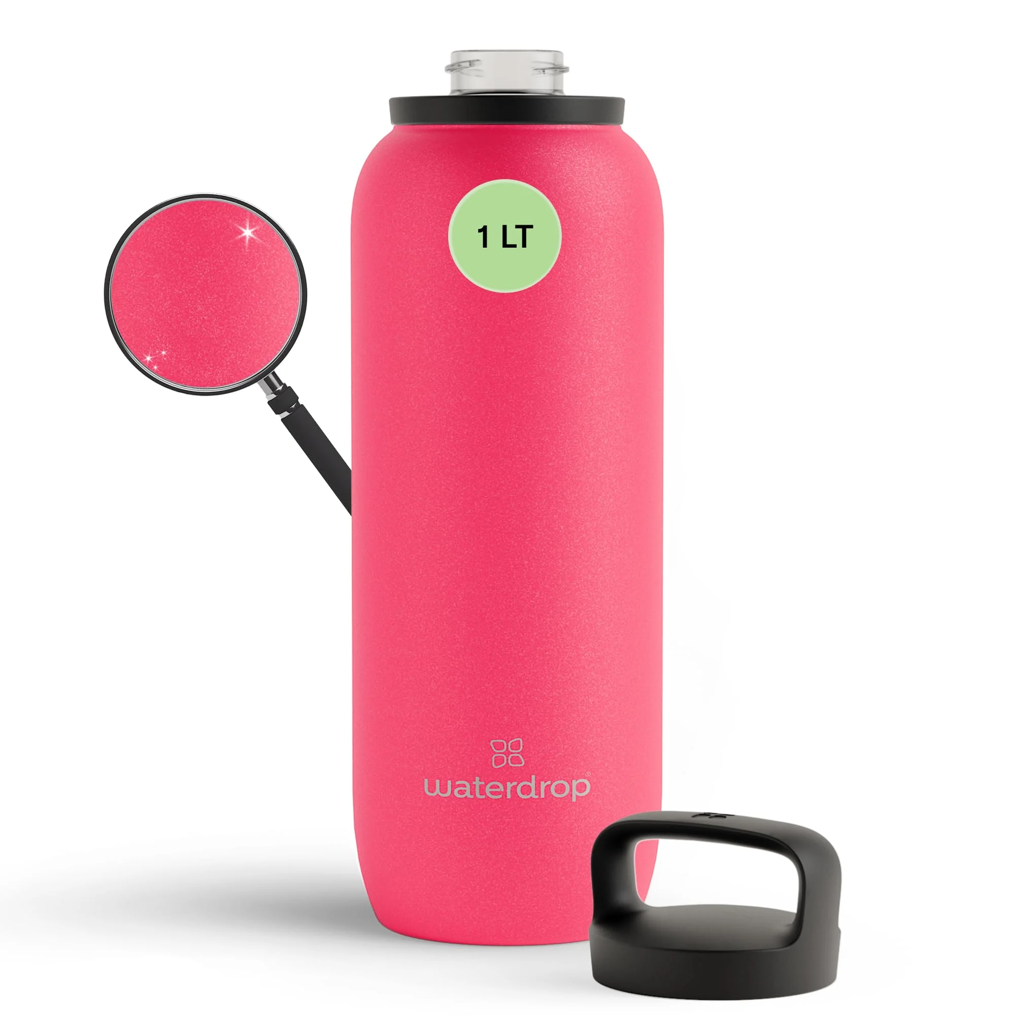 waterdrop® All Purpose Thermosflasche 1L. isolierte Edelstahl Trinkflasche. 24h kalt - 6h/12h heiss.