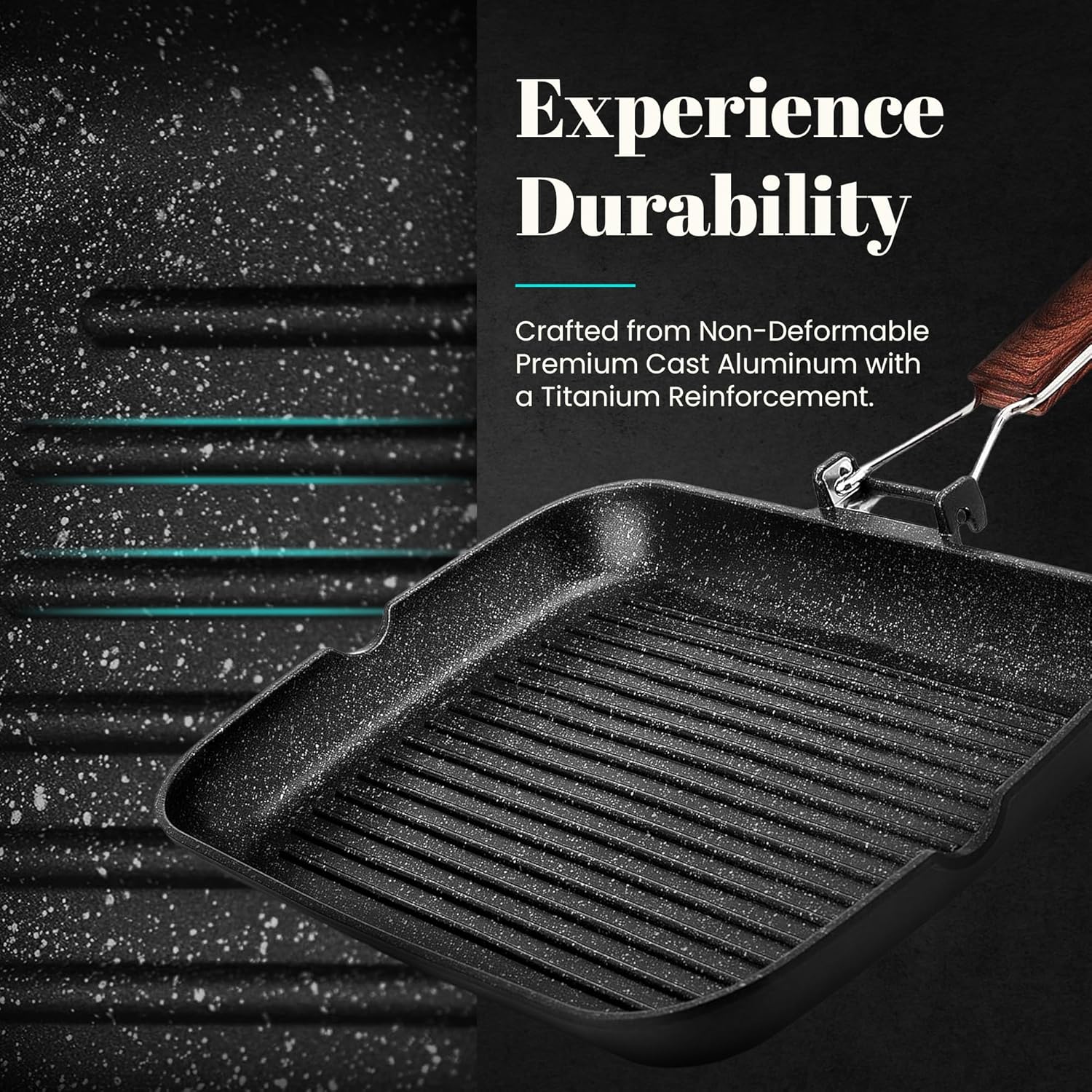 Wecook! Ecochef - Aluminium Non Stick Grill Pan - 34 X 24 cm, 34 X 24 cm - Image 3