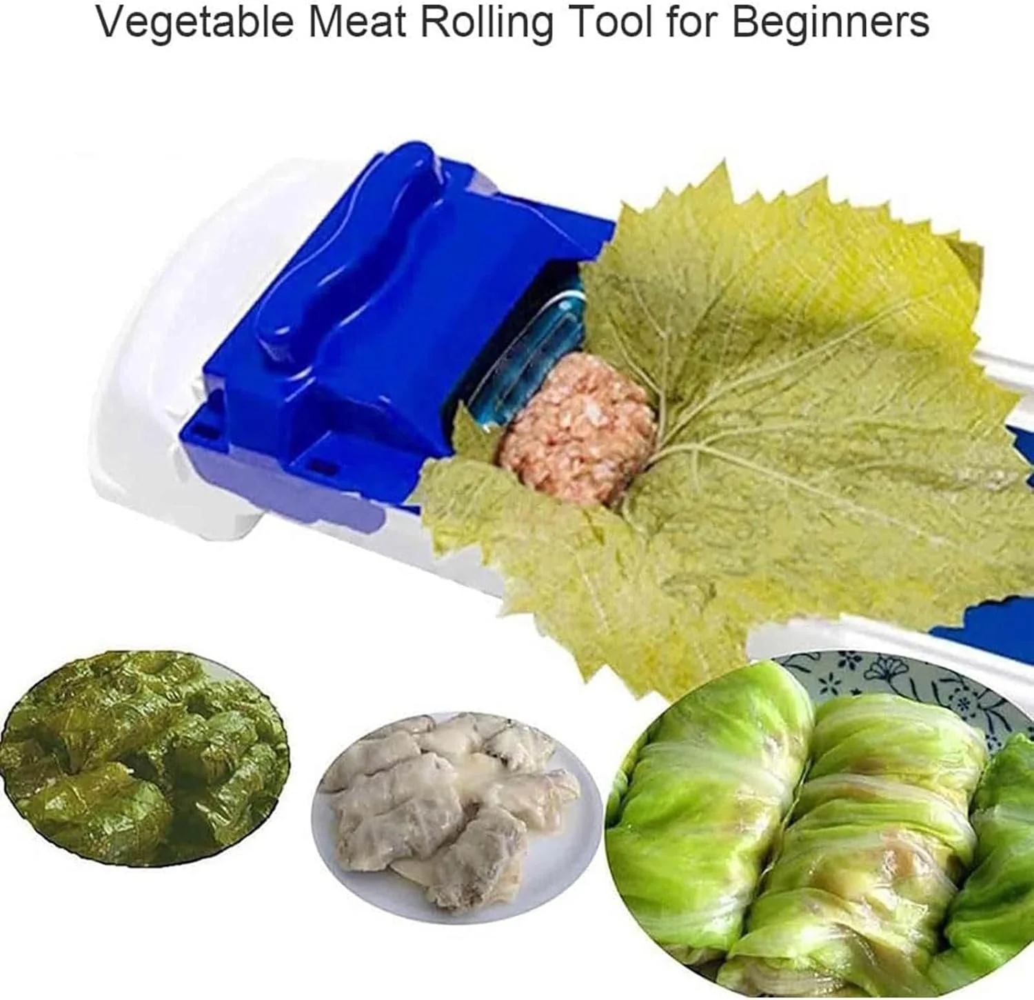 Weinblätter Rollmaschine,Sushi-Set, Sushi Maker,Fleisch Rolling Walzwerkzeug Angefüllte,Gemüse Fleis - Image 6