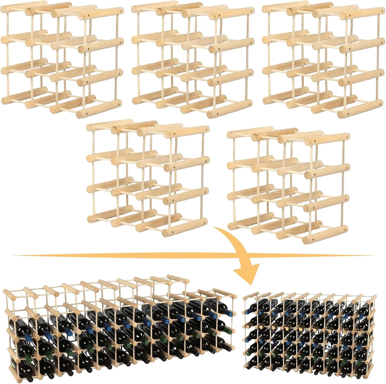 Weinregal Modular TANNE, für 72 Flaschen oder mehr, Flaschenregal, Weinständer, Getränkeregal, Flasc - Image 2