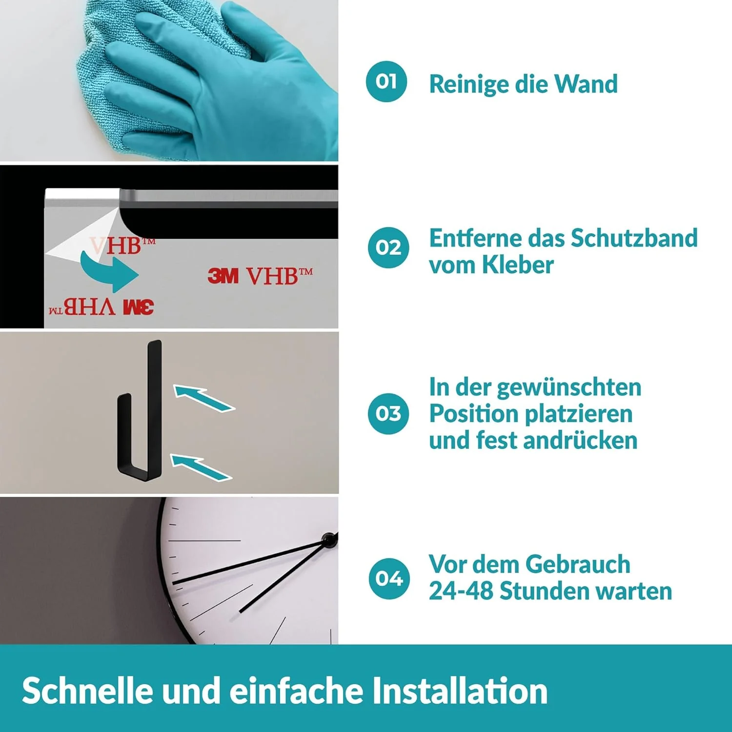 WEISSENSTEIN Toilettenpapier Aufbewahrung ohne Bohren - Toilettenpapierhalter Edelstahl für die Wand - Image 4