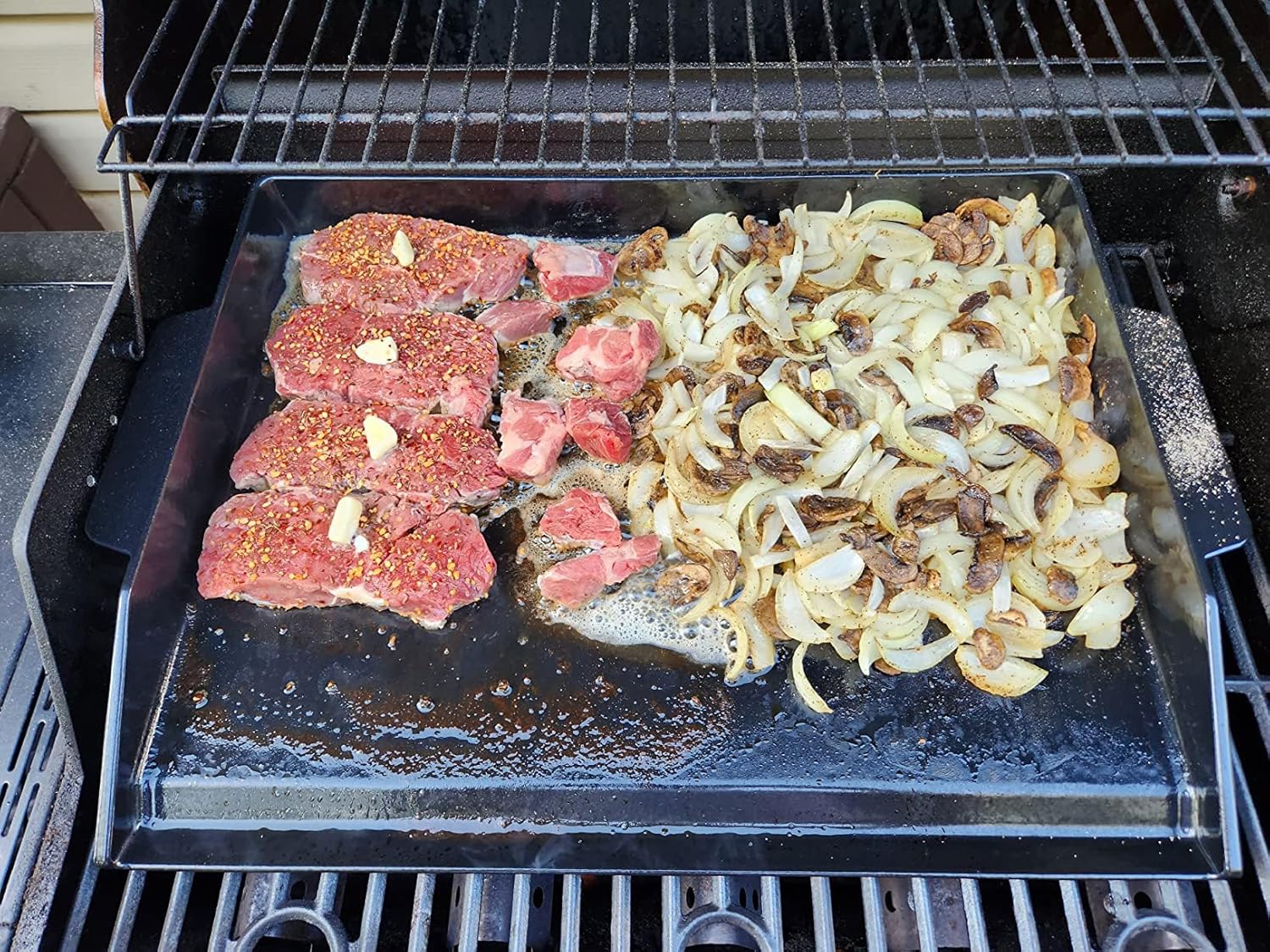 WELL GRILL Plancha-Grillplatte mit Grill-Spachtel Schaber set, Porzellanemailliertem Gusseisen Grill - Image 5