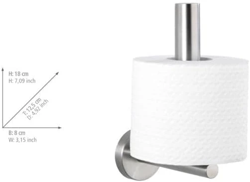 WENKO Ersatzrollenhalter Mod. Bosio Matt, Wandhalter für Toilettenpapier aus Edelstahl, mattierte Ob - Image 4
