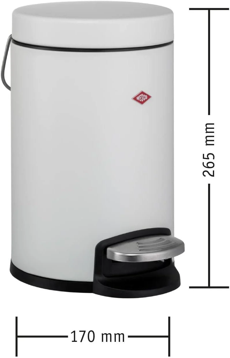Wesco Kosmetik Abfallsammler in der Farbe sand matt, hochwertiges Stahlblech, 3 Liter Volumen, Fusst - Image 6