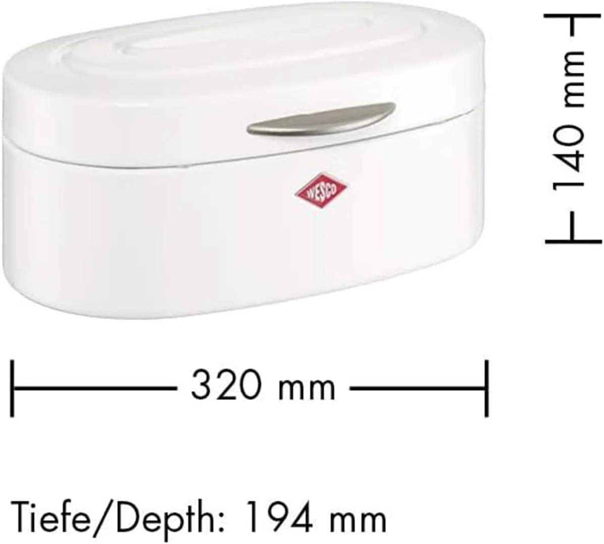 WESCO Single Elly Brotkasten in der Farbe rot, pulverbeschichtetes Stahlblech, Lüftungslöcher und st - Image 6