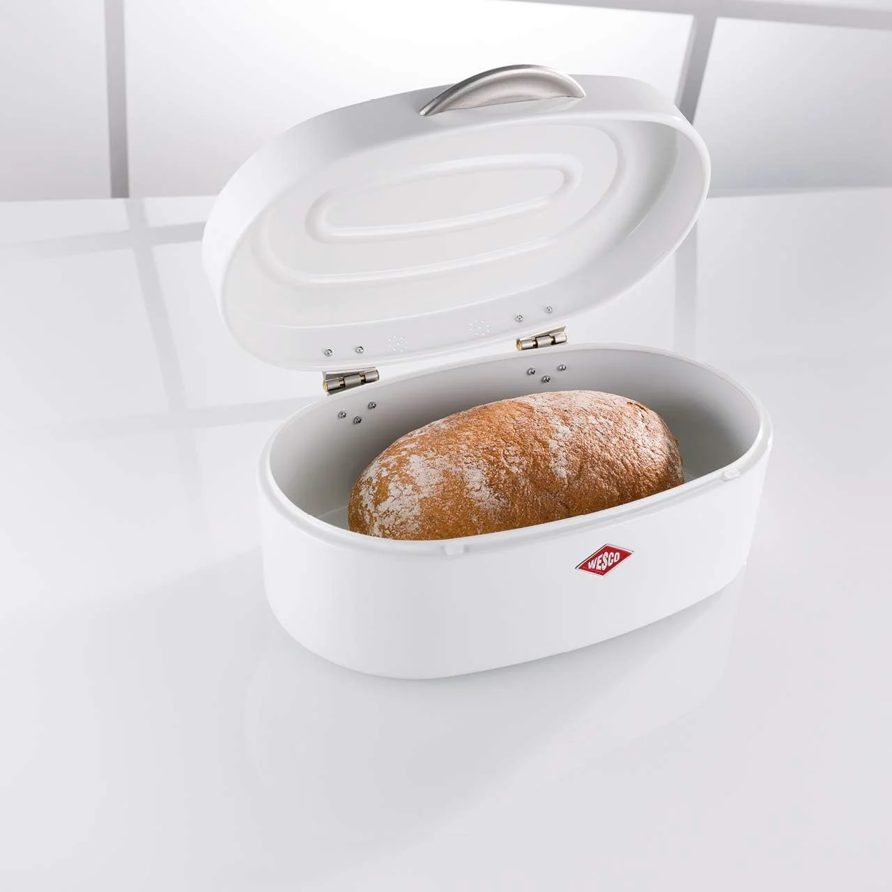 WESCO Single Elly Brotkasten in der Farbe sand matt, pulverbeschichtetes Stahlblech, Lüftungslöcher - Image 3