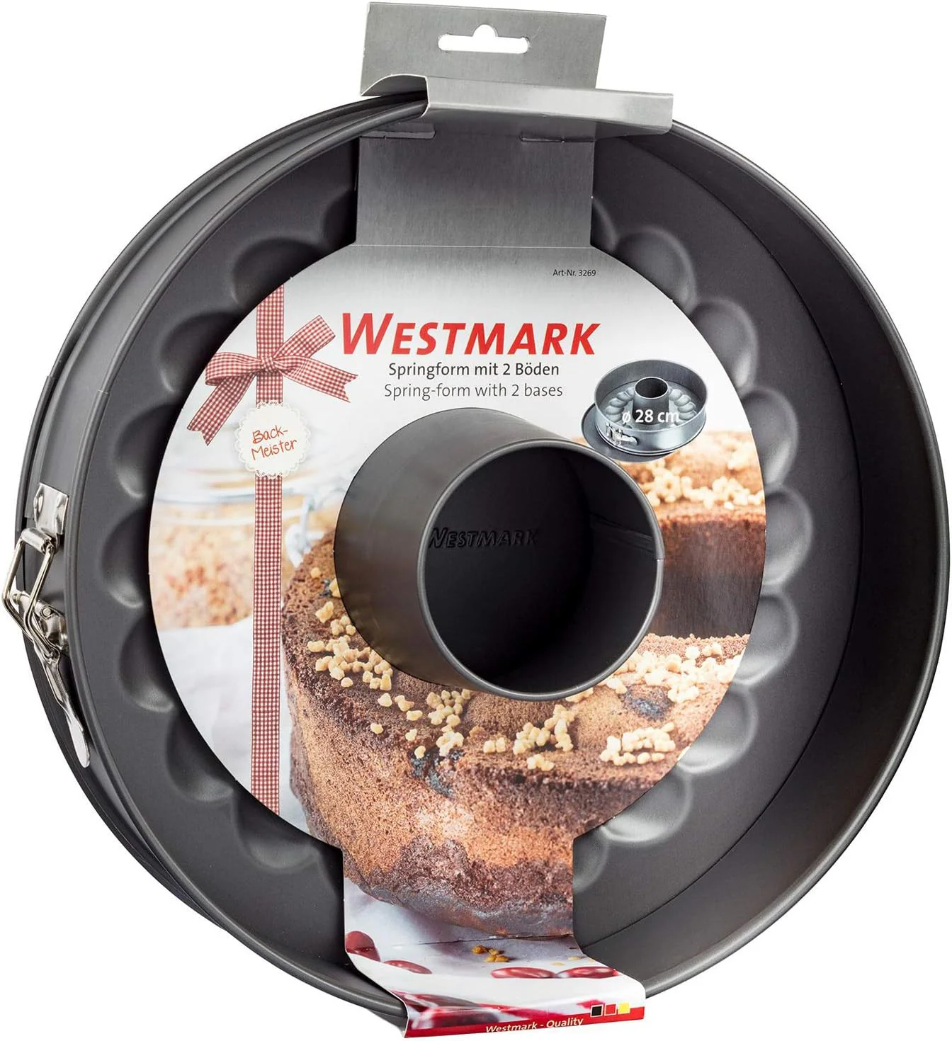 Westmark Springform mit zwei Böden, Ø 28 cm, mit Antihaftbeschichtung, kaltgewalzter Stahl, Back Mei - Image 7