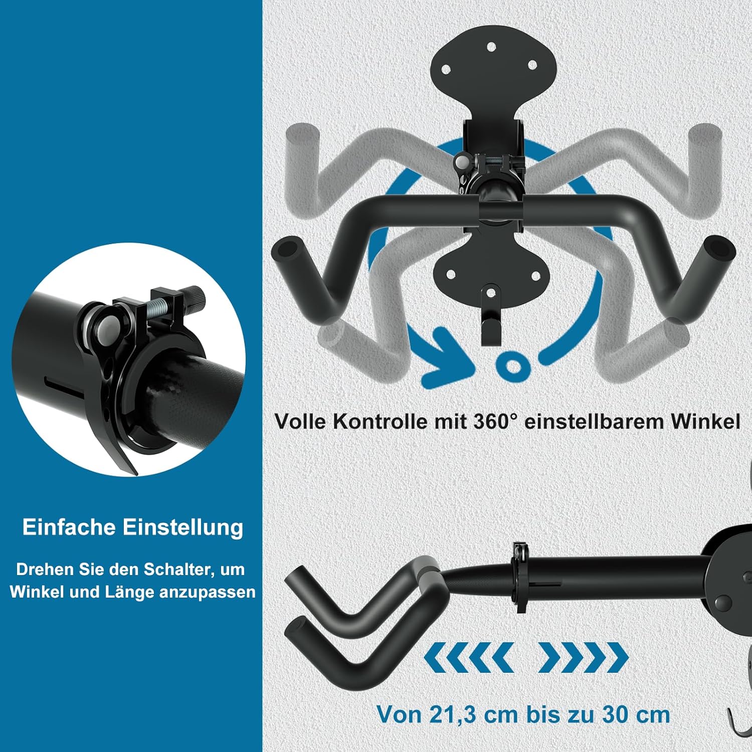 WheelHub Fahrrad Wandhalterung Fahrradhalterung Wand 30kg Tragfähigkeit Ausziehbar Fahrradständer Ga - Image 4