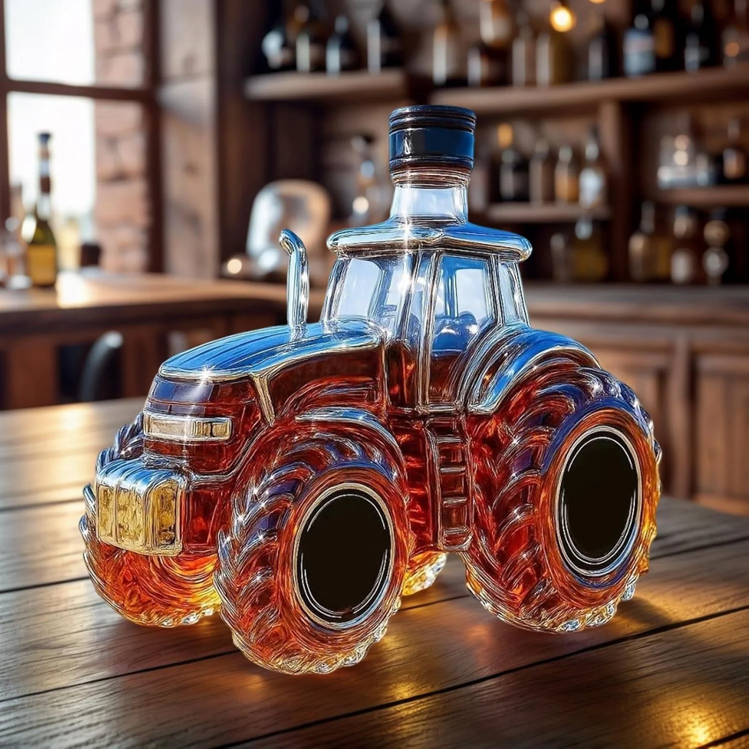 Whisky Glasflaschen - 300ml Traktor Design Getränkebehälter,Spirituosen Karaffe Flasche,für Familien - Image 2