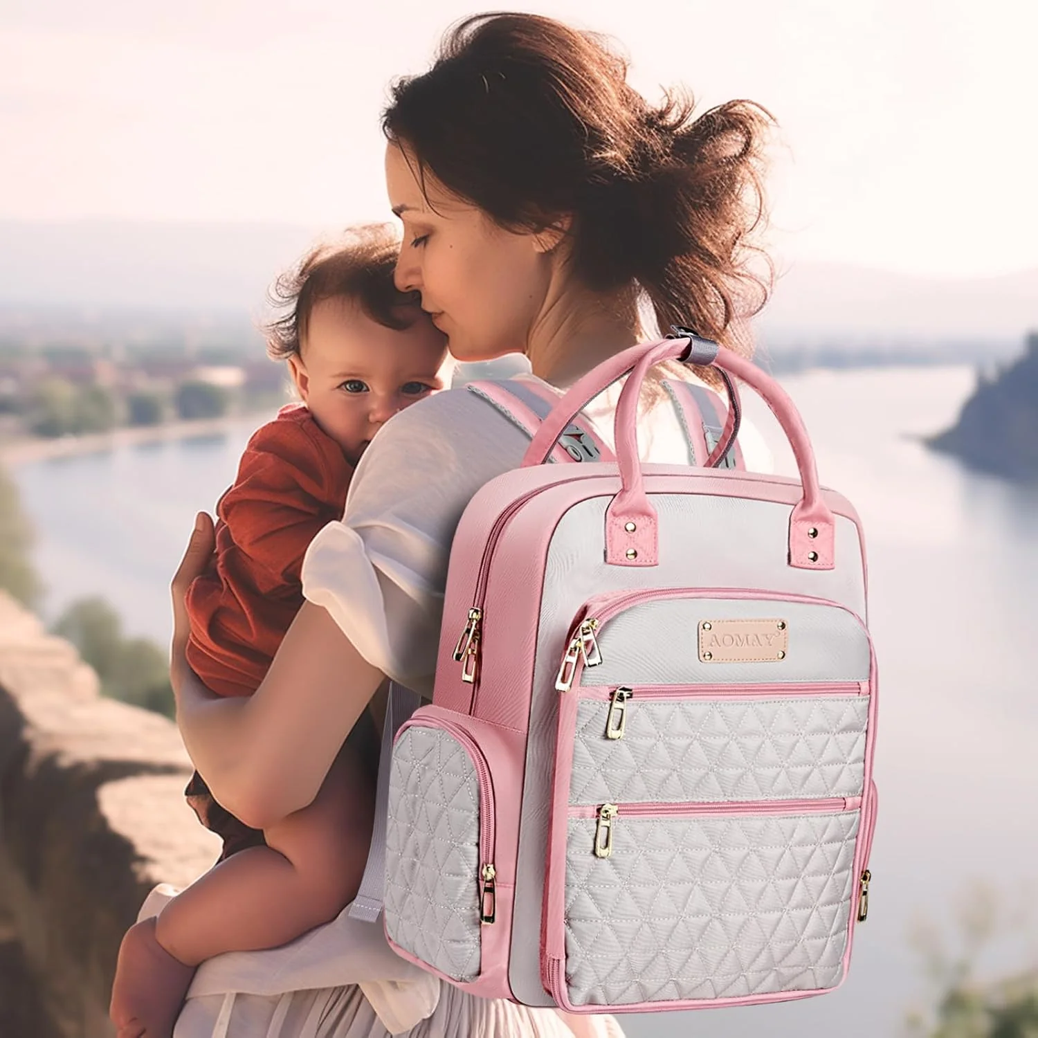 Wickeltasche Rucksack – Mama-Tasche für Krankenhaus, Reiserucksäcke, grosses Fassungsvermögen, multi - Image 7