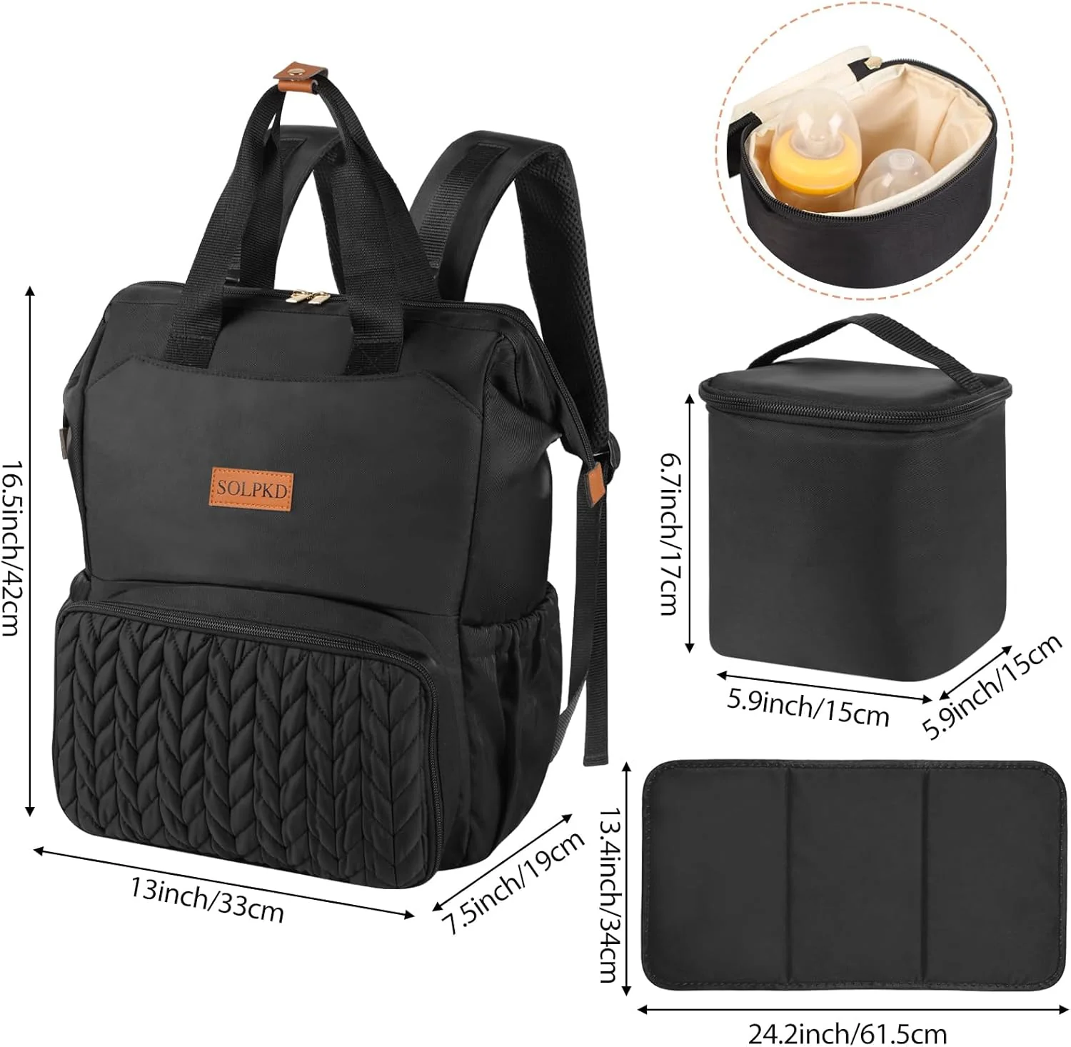 Wickeltaschen-Rucksack, Milchpumpen-Rucksack für Spectra S1, S2, Pumprucksack für berufstätige Mütte - Image 5