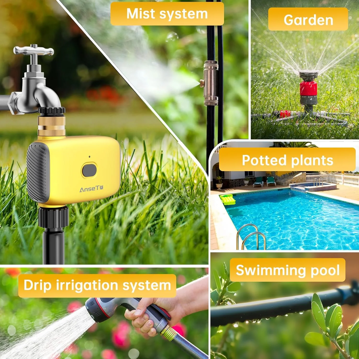 WiFi Bewässerungscomputer mit Wassereinlass aus Messing für Garten,Gewächshaus,Rasen,Automatische Ze - Image 7