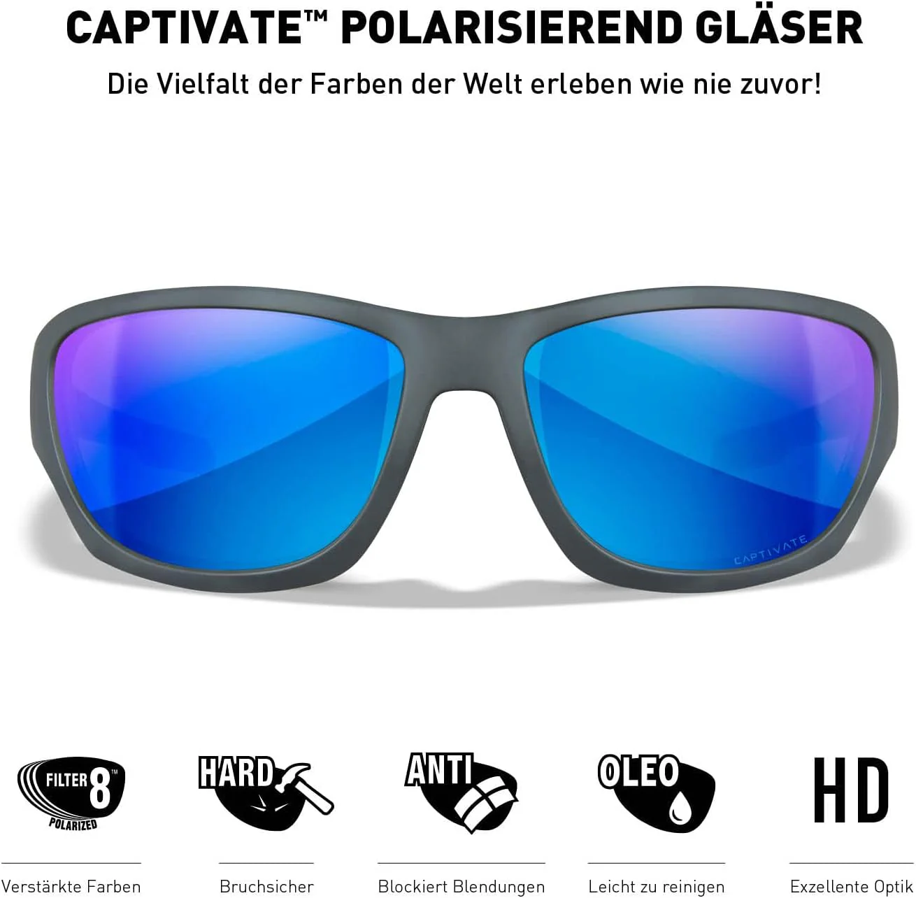 Wiley X │ WX Climb | Sonnenbrille Herren | Sonnenbrille Herren Polarisiert │ 100% UVA/UVB-Schutz | I - Image 2