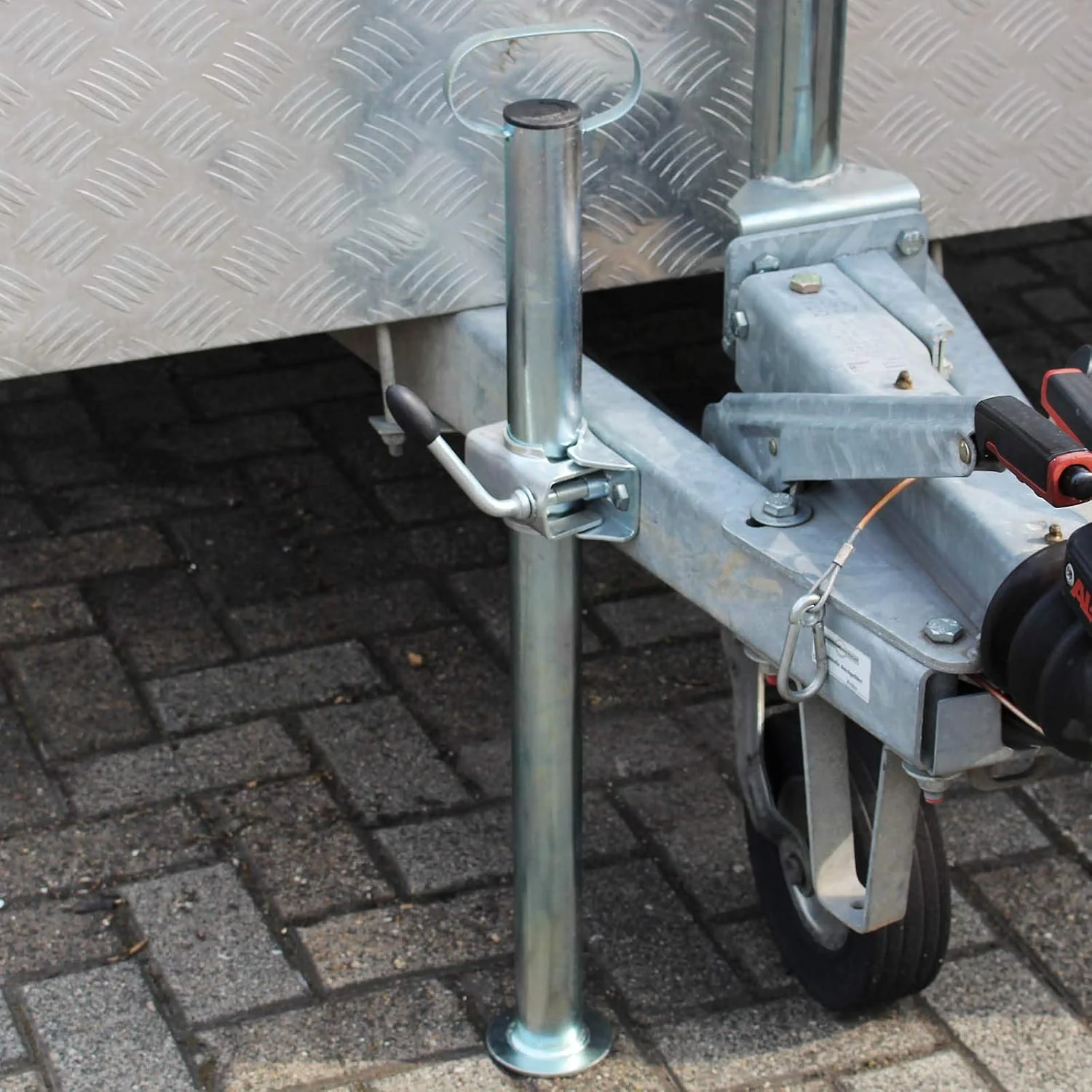 Wiltec Stützen für Anhänger 700 mm x ø 49 mm 2 Stück Anhängerstützen mit Klemmschellen Abstellstütze - Image 8