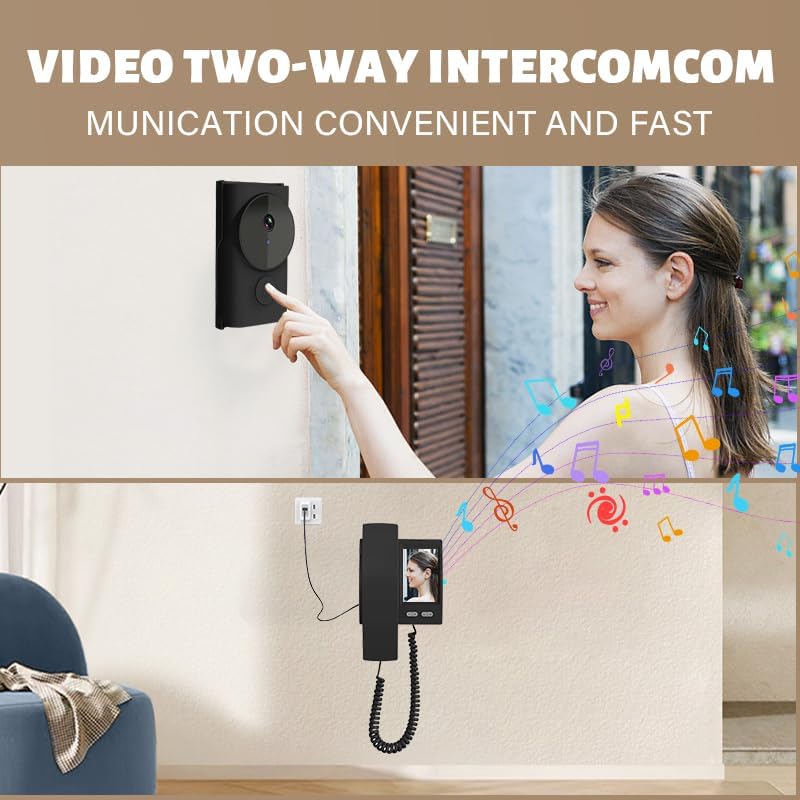 Winnes Kabellose Video-Türklingel für den Aussenbereich, 3,5 Zoll IPS-Display, 1080P Video-Türsprech - Image 2