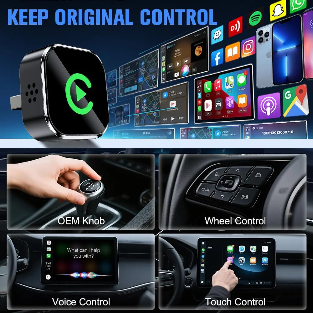 Wireless Carplay Adapter mit Wired Carplay, 2026 Upgraded 2-in-1 Version, Bluetooth 5.0, Plug & Play - Image 3