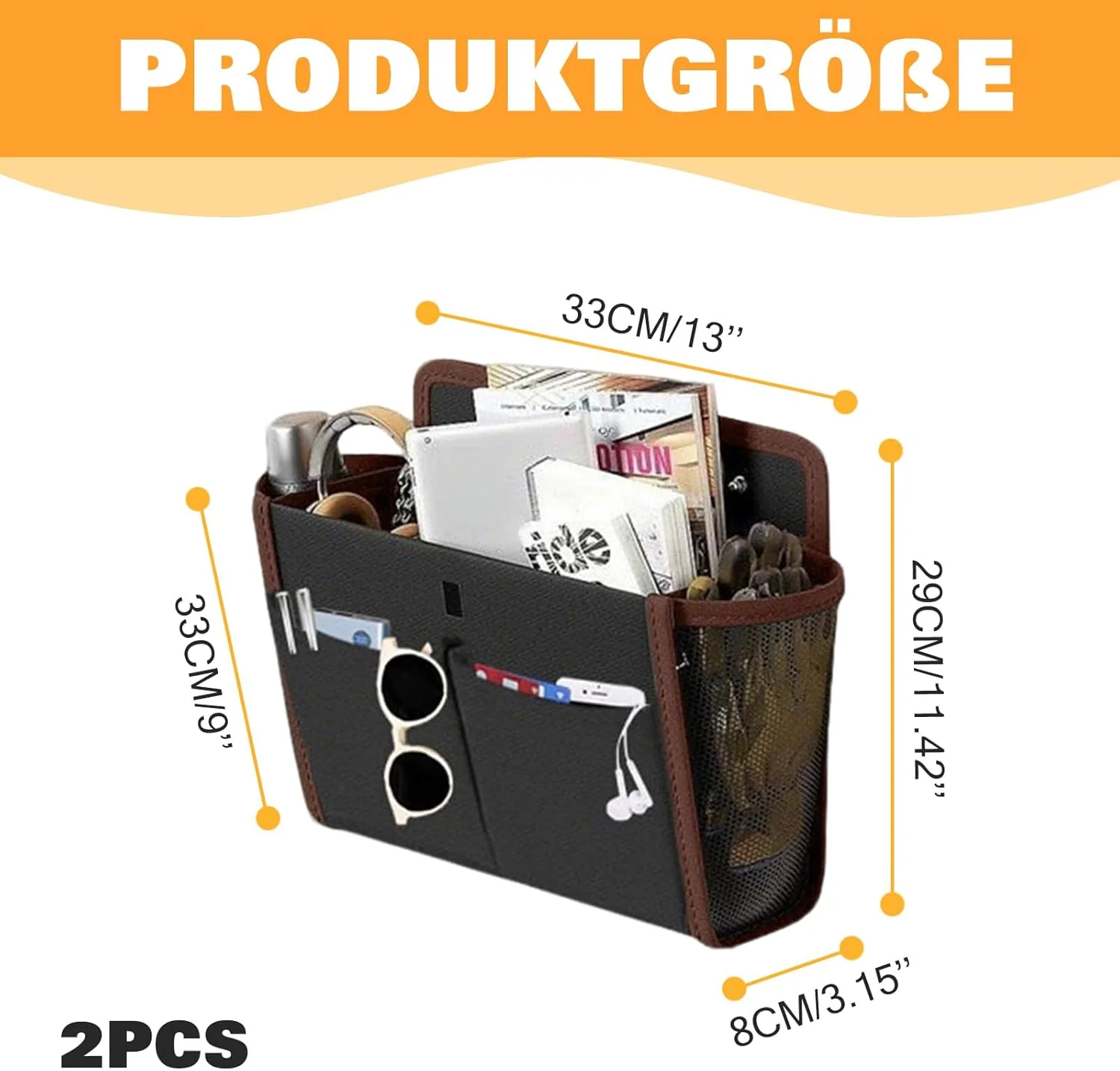 Wohnmobil Organizer, 2 Stück Faltbare Tür organizer mit PU-Kantenverarbeitung Ohne Bohren 33x23x8cm - Image 2