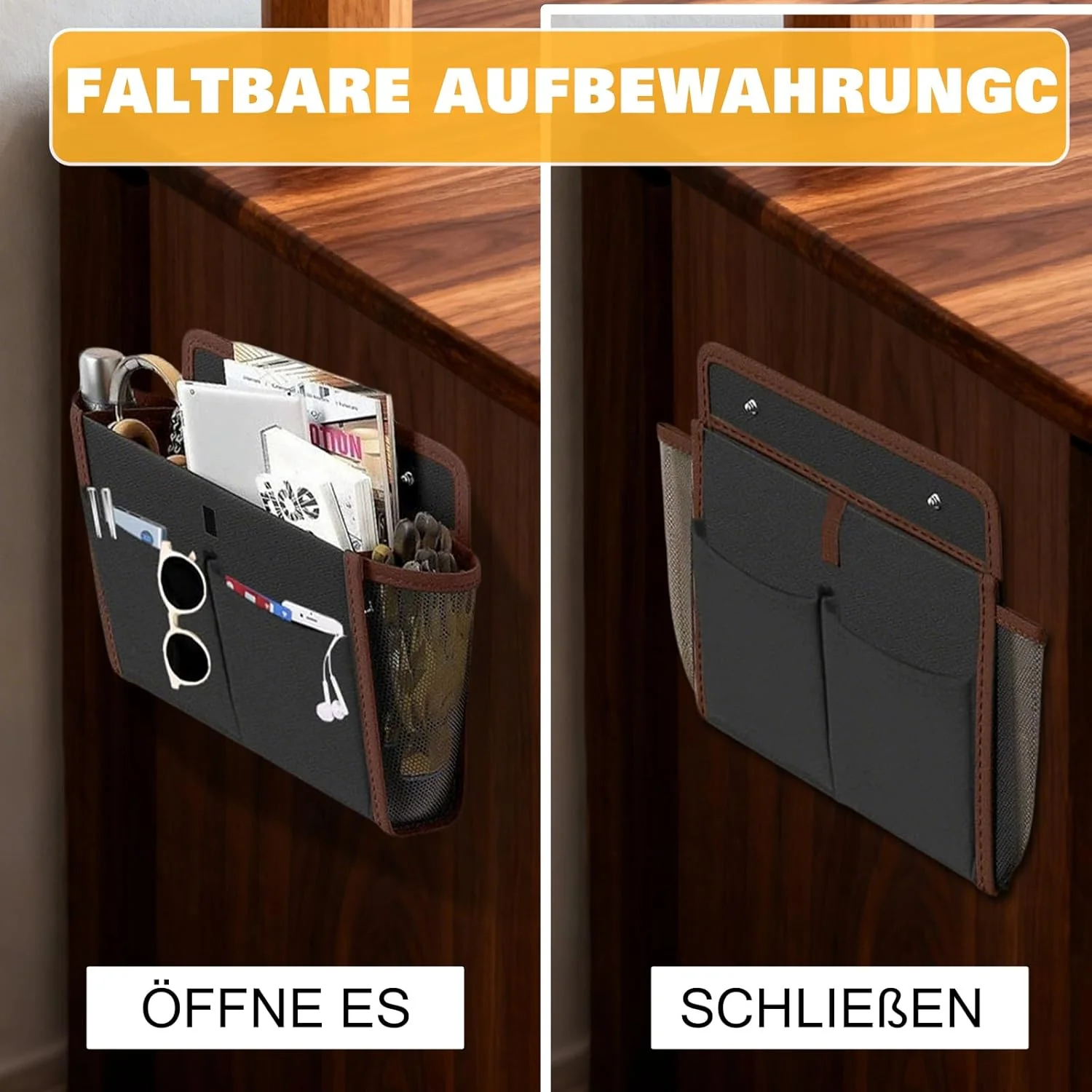 Wohnmobil Organizer, 2 Stück Faltbare Tür organizer mit PU-Kantenverarbeitung Ohne Bohren 33x23x8cm - Image 3