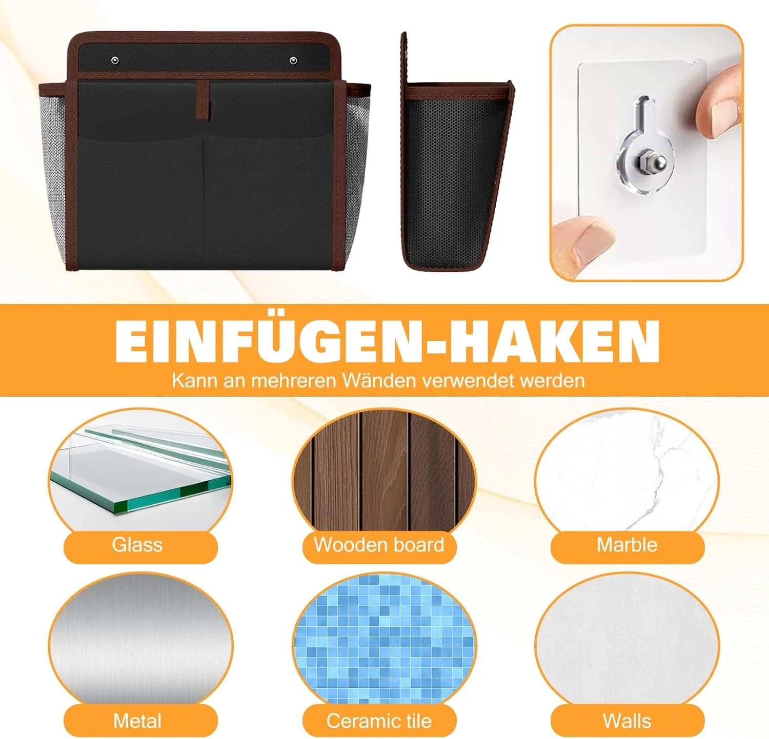 Wohnmobil Organizer, 2 Stück Faltbare Tür organizer mit PU-Kantenverarbeitung Ohne Bohren 33x23x8cm - Image 5