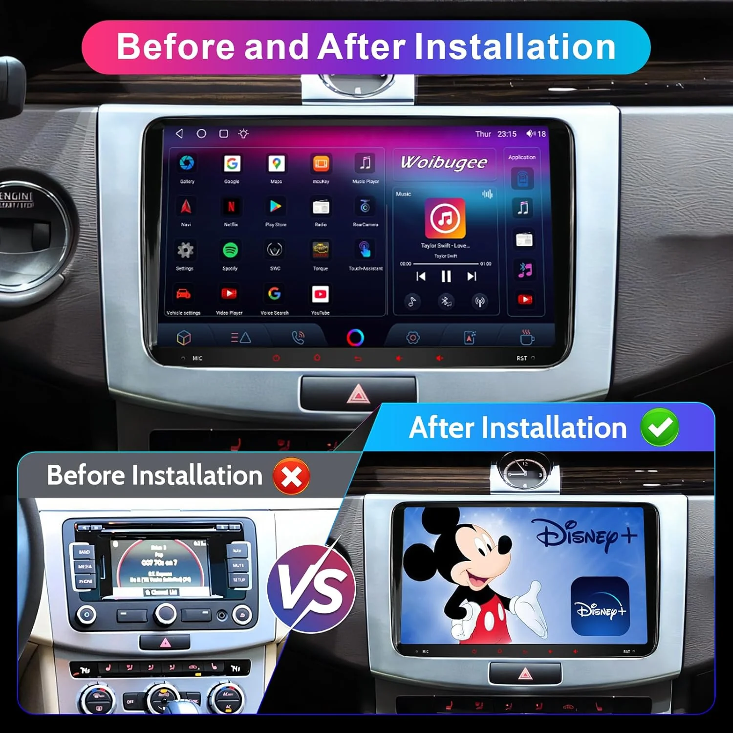 Woibugee 8-Core VW Radio for VW Golf 5 6 Seat Passat Caddy Sharan Tiguan, Wireless Apple CarPlay & A - Image 6