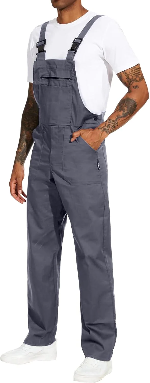 WORK IDEA Arbeits-Latzhose für Männer Multi Pocket Technology Herren Arbeitslatzhose S Grau, S Grau - Image 2