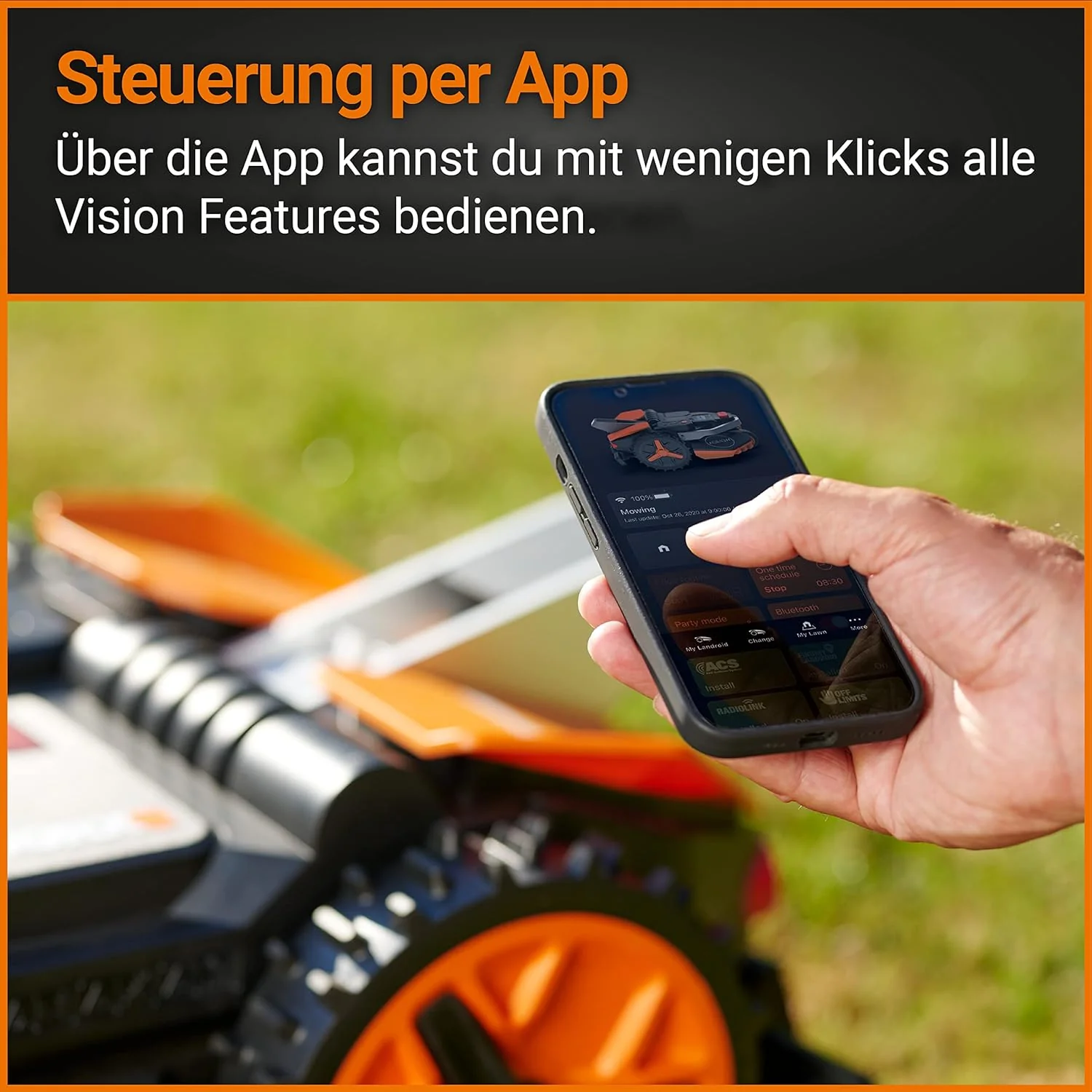 Worx Landroid Vision L1600 Mähroboter WR216E - Profi für Gärten bis 1600qm - Mähroboter ohne Begrenz - Image 6