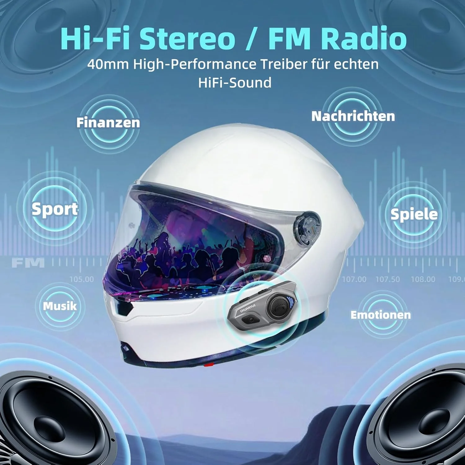 X2 Motorrad Bluetooth Headset, Helm Kommunikationssystem für 2 bis zu 4 Personen in Reichweite von 1 - Image 4