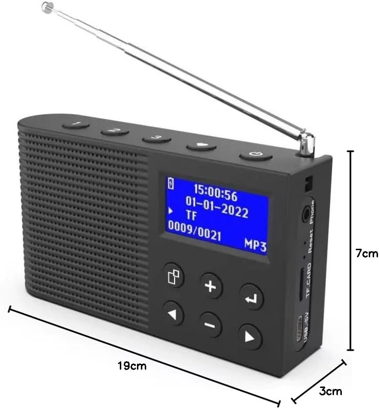 YaakinComp K3 Tragbares Radio, DAB/DAB+ Digital, FM-Radio, Bluetooth, MP3-Player, wiederaufladbarer - Image 8