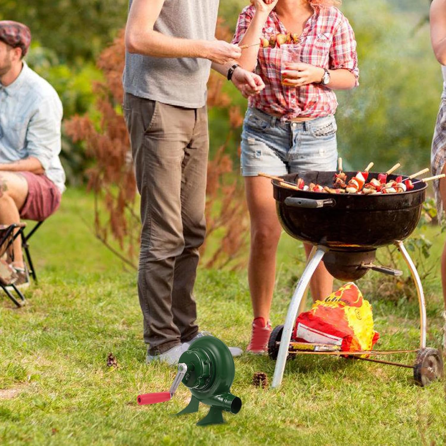 Yardwe Handgebläse aus Stabilem Eisen mit Handkurbel Tragbarer Lüfter für Grill und Kamin Praktische - Image 5