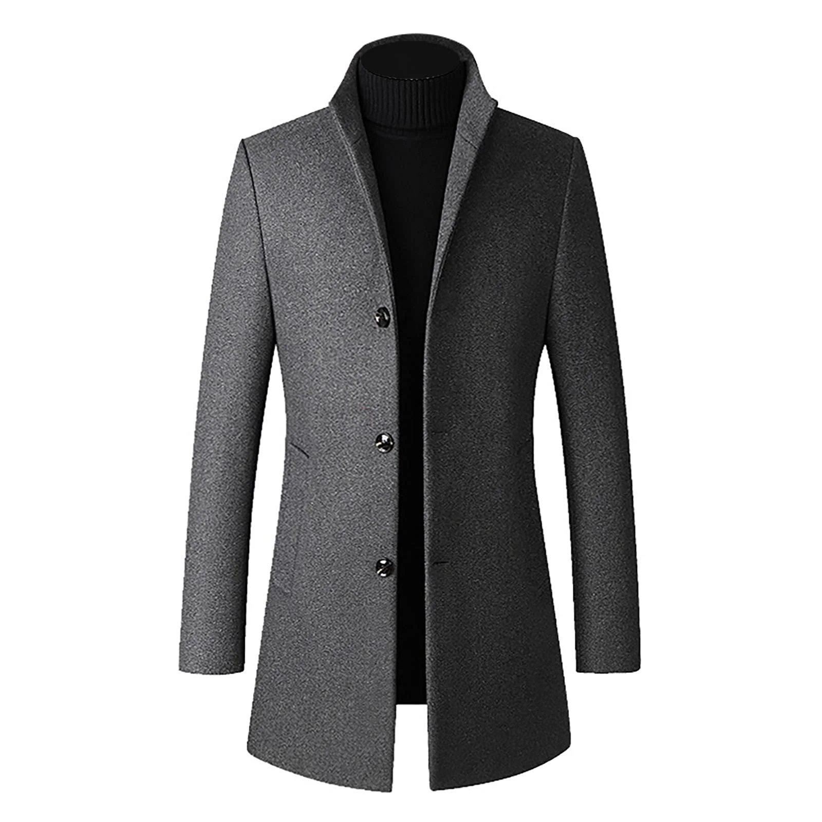 YEBIRAL Mantel Herren Wintermantel Slim Fit Elegante Herrenmantel Winter Stehkragen Business Mantel