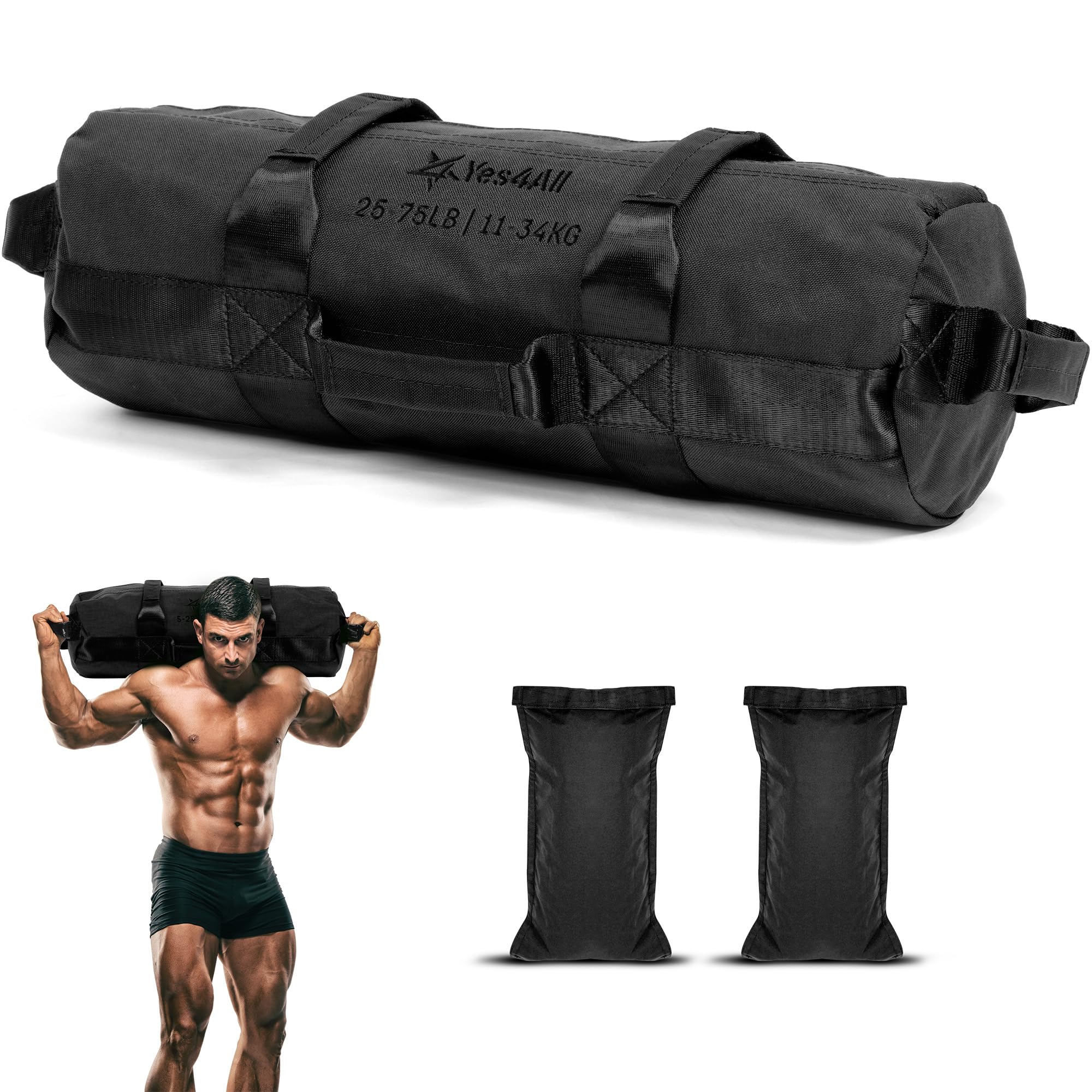 Yes4All Sandsäcke zum Trainieren, verstellbare Sandsäcke für Krafttraining mit Griffen, mehrere Farb