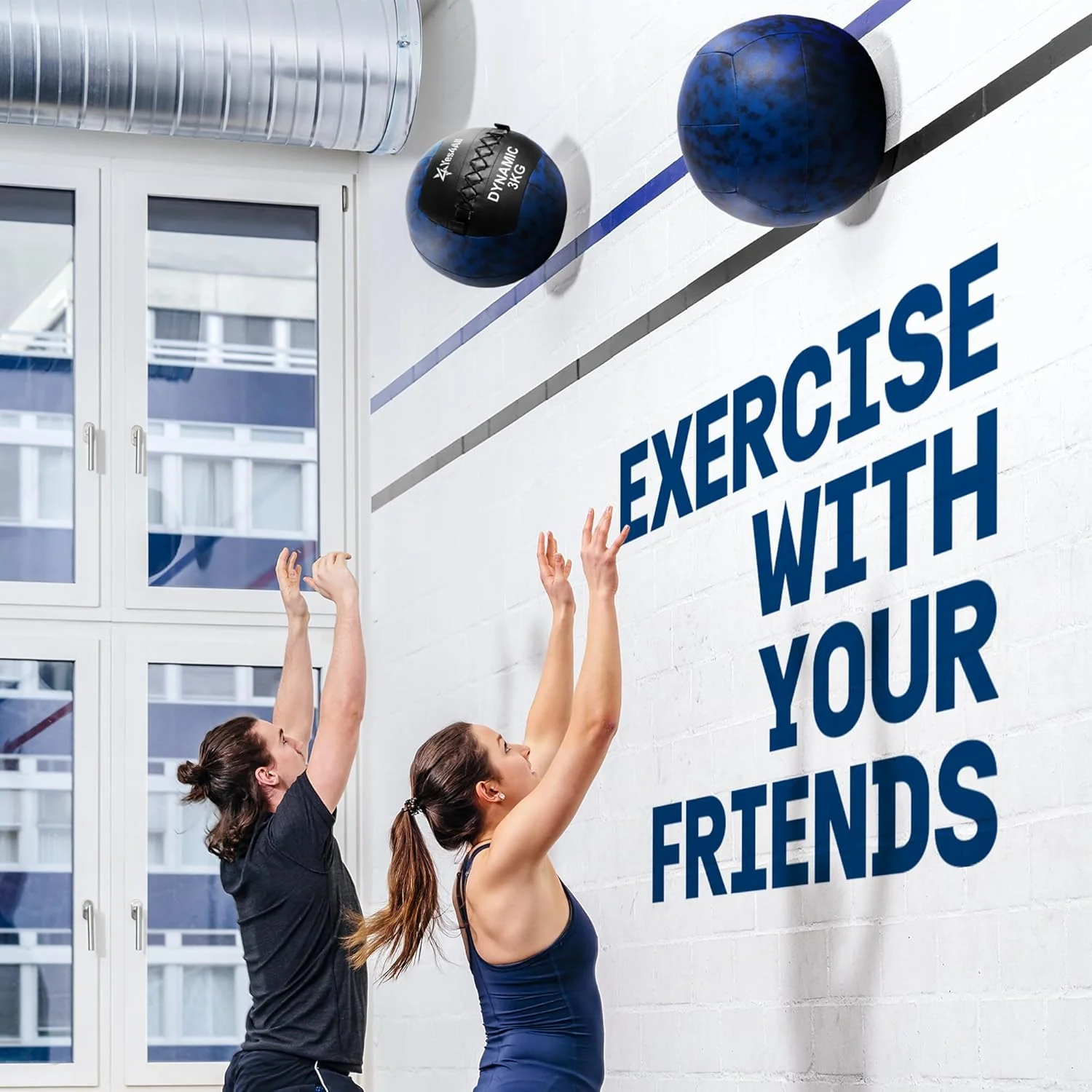 Yes4All Wall Ball, Soft Medicine Ball for Core Training and Workouts 3 KG, 3 KG - Image 2